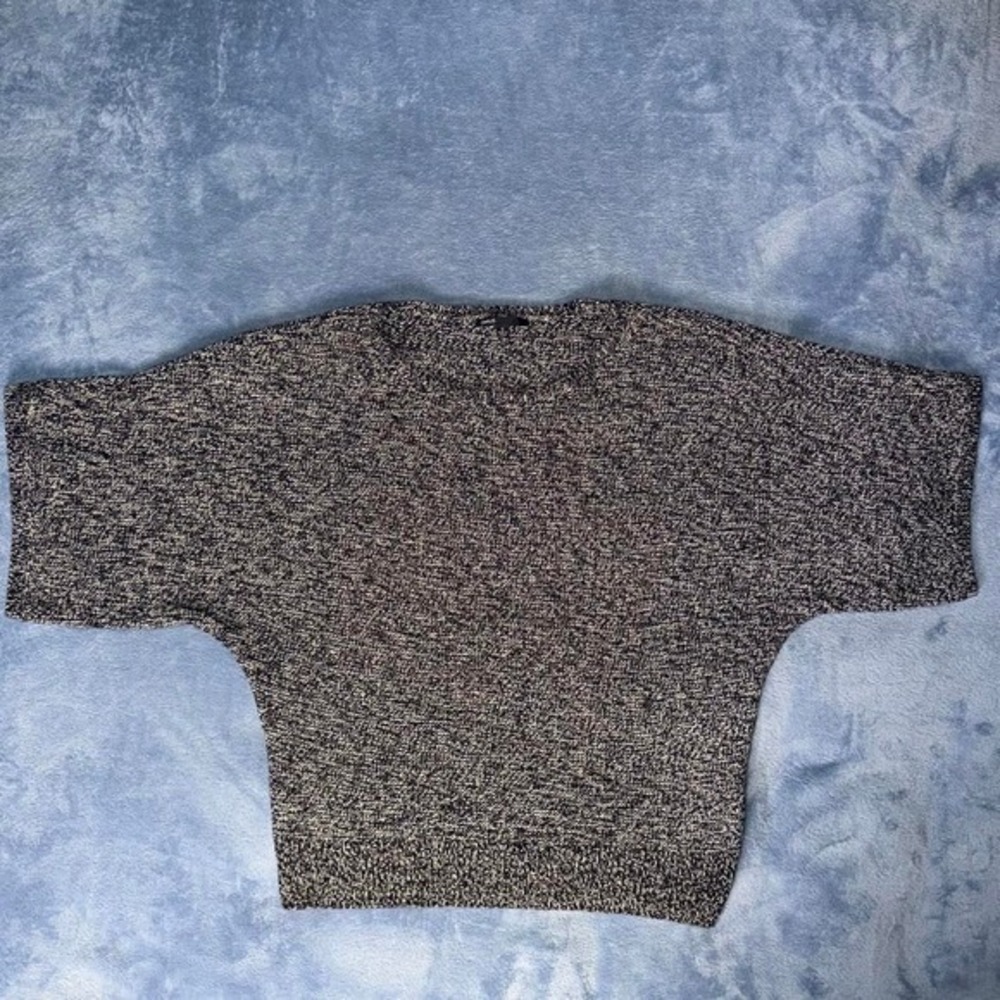 Gray & black speckled knit sweater